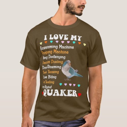 Funny Blue Quaker Shirt I Love Quaker Parrot