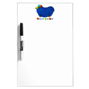 Funny Blue Ram Chinese Year Zodiac Dry Erase Board