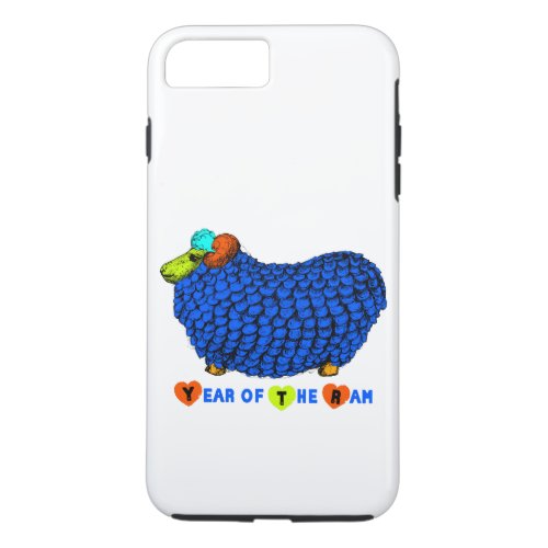 Funny Blue Ram Chinese Year Zodiac iPhone iPhone 8 Plus7 Plus Case