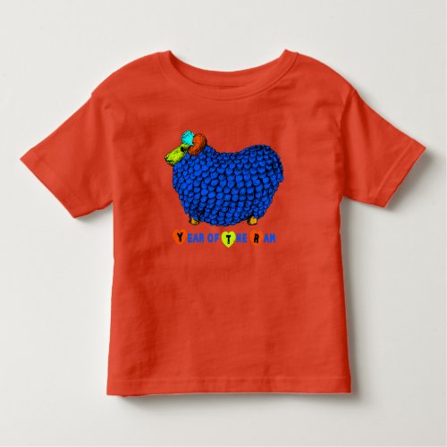 Funny Blue Ram Chinese Year Zodiac Toddler T Toddler T_shirt