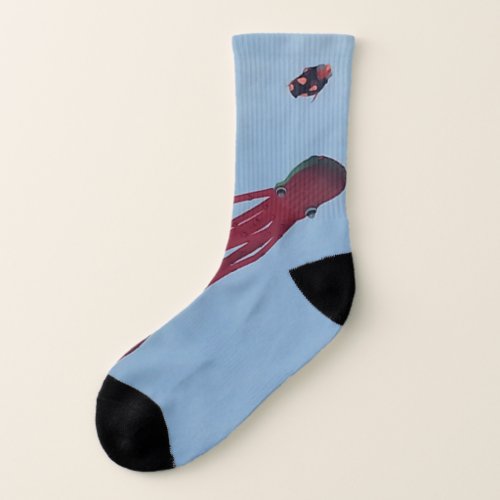 Funny blue red kite socks