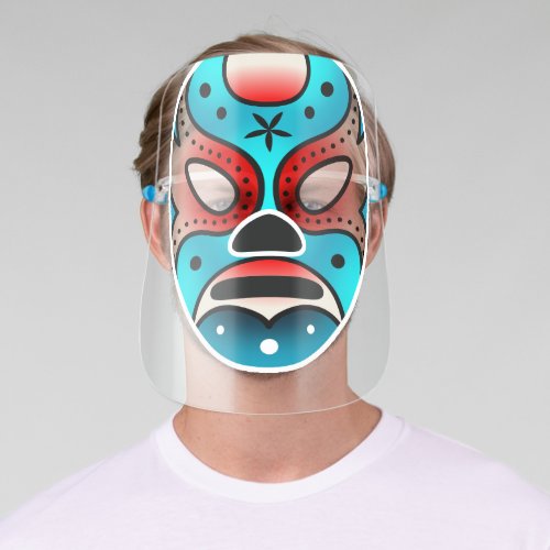 Funny Blue  Red Lucha Libre Luchador Wrestling Face Shield