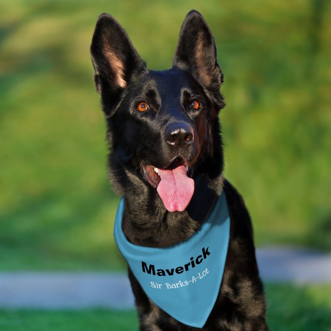Funny Blue Sir Barks-A-Lot  Pet Bandana Collar (Dog)