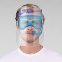 Funny Blue Snorkel Underwater Theme Face Shield