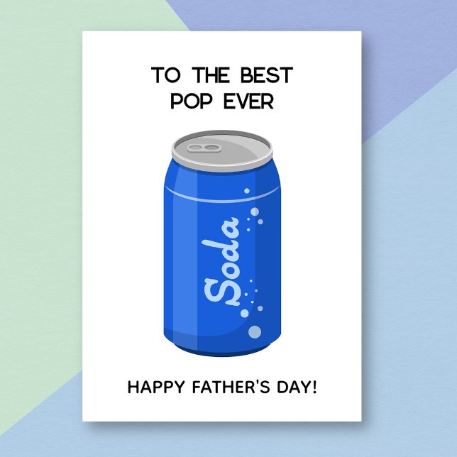 Funny Blue Soda Pop Pun Father's Day Card (Creator Uploaded)