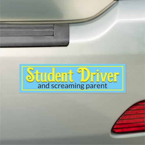 Funny Blue Student Driver Car Magnet