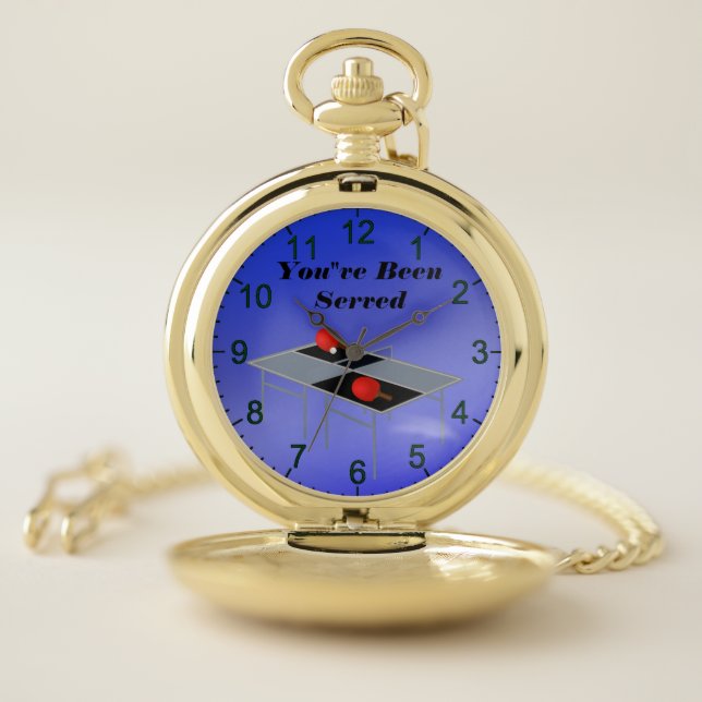 Funny Blue Table Tennis, Pocket Watch (Inside)