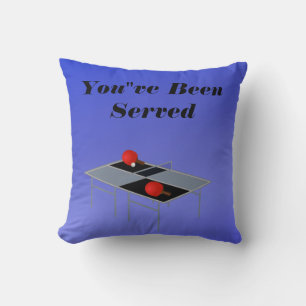 Funny Blue Table Tennis, Throw Cushion