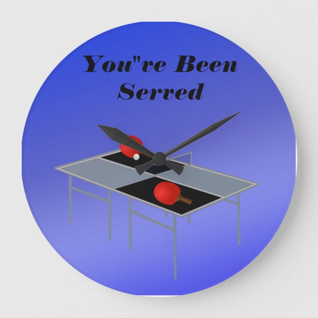 Funny Blue Table Tennis,  Wall Clock (Front)