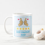 Funny Blue Thumbs Up Best Coworker Ever Coffee Mug
