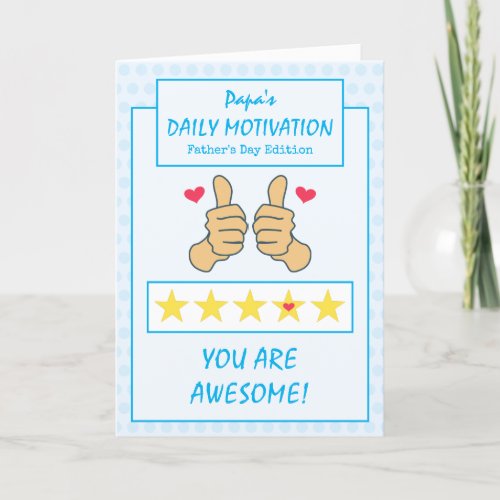 Funny Blue Thumbs Up Best Papa Ever Fathers Day  Holiday Card