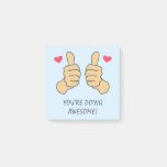 Funny Blue Thumbs Up Doing Awesome Motivational  Post-it Notes