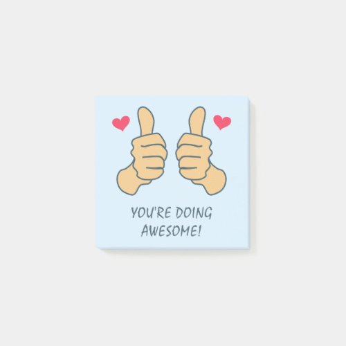 Funny Blue Thumbs Up Doing Awesome Motivational  Post_it Notes