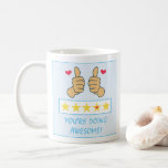 Funny Blue Thumbs Up Five Star Rating Awesome  Coffee Mug