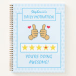 Funny Blue Thumbs Up Five Star Rating   Notebook