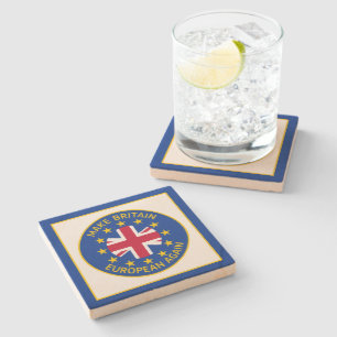 Funny Blue Yellow European Union Brexit Funny Stone Coaster