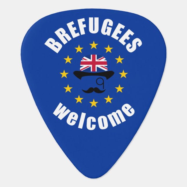 Funny Blue Yellow European Union Brexit Pun Guitar Pick (Front)