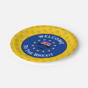 Funny Blue Yellow European Union Brexit Vector Paper Plates
