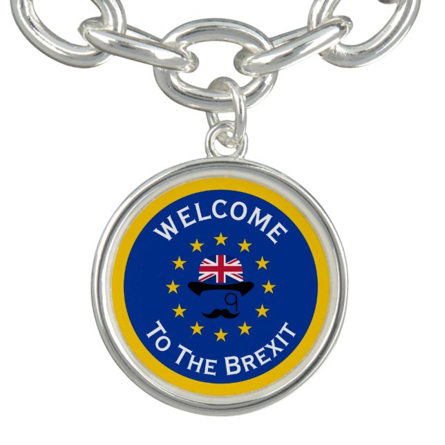 Funny Blue Yellow European Union Jack Brexit Pun Bracelet (Design)