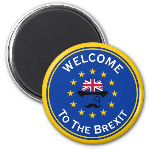 Funny Blue Yellow European Union Jack Brexit Pun Magnet