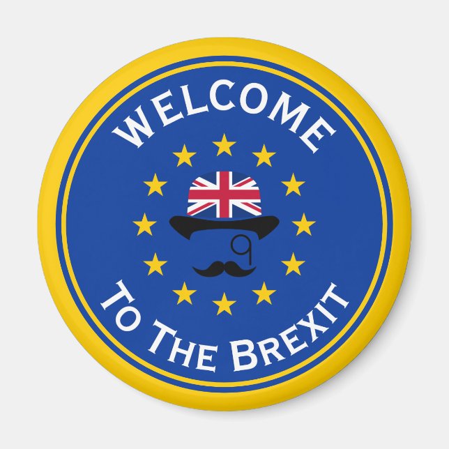 Funny Blue Yellow European Union Jack Brexit Pun Magnet (Front)