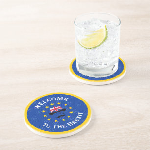 Funny Blue Yellow European Union Jack Pun Coaster