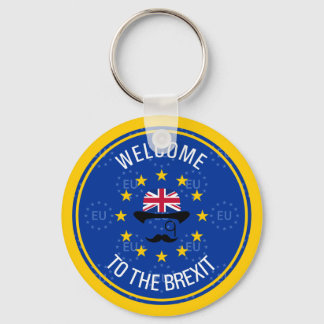 Funny Blue Yellow European Union Jack Pun Keychain