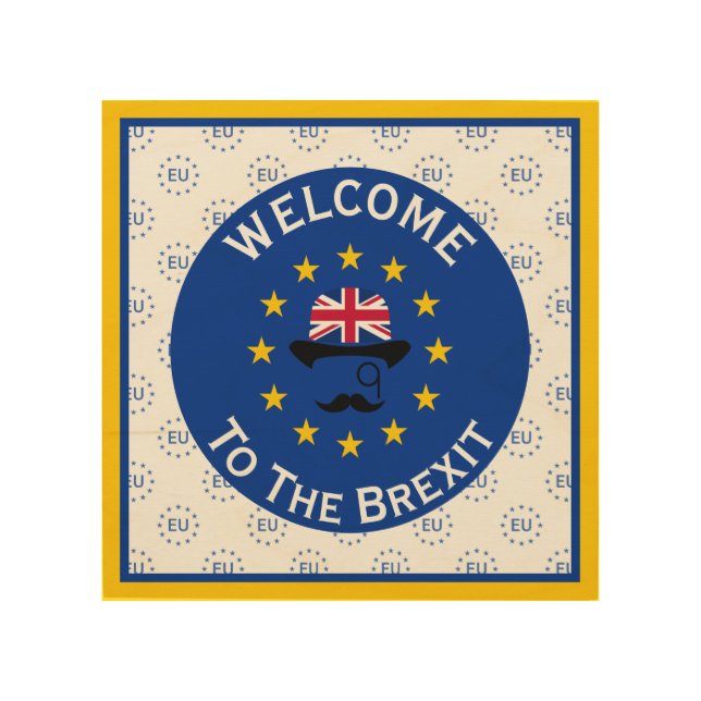 Funny Blue Yellow European Union Stars Brexit Art (Front)