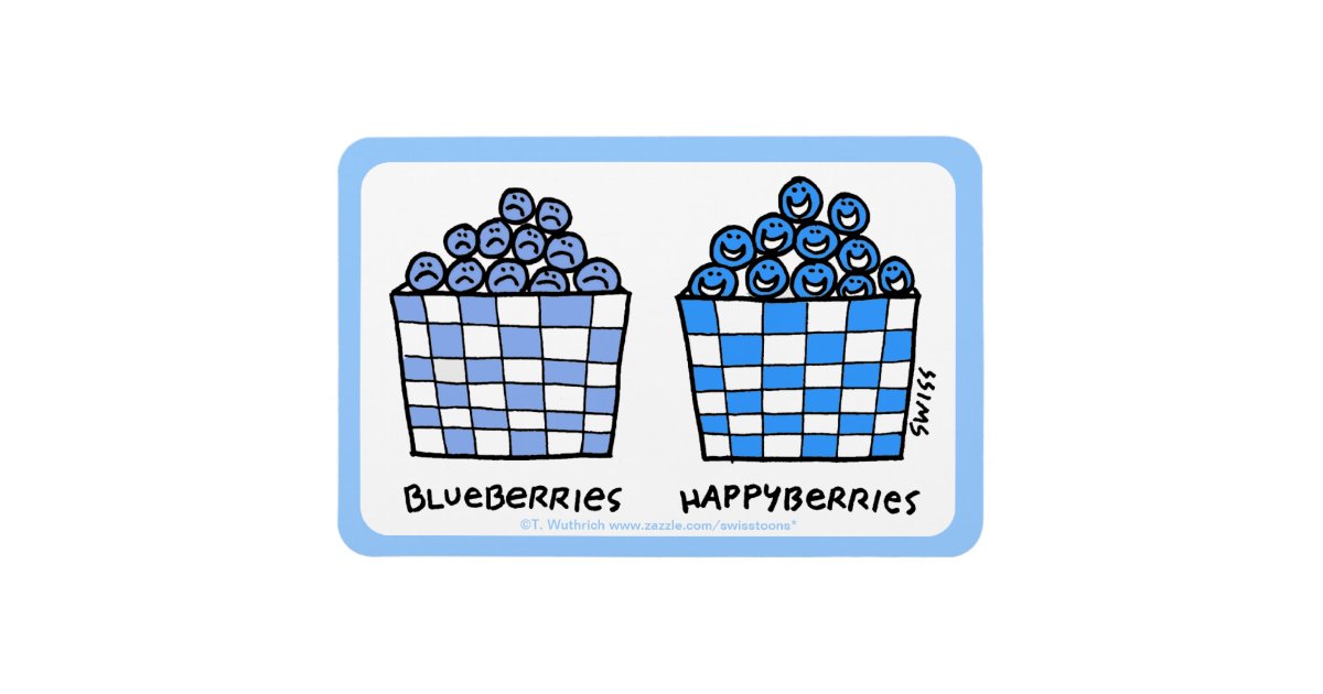 Funny Blueberries Cartoon Large