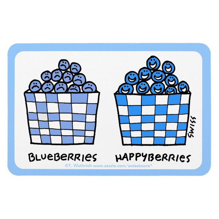 Funny Blueberries Cartoon Large