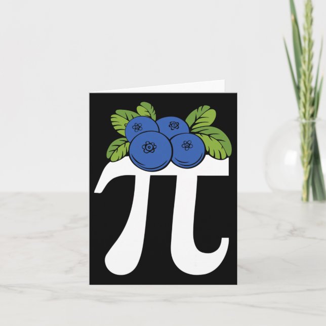 Funny Blueberry Pi Day  Card (Front)