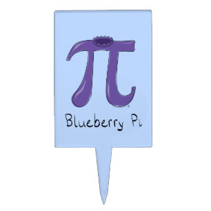 Funny Blueberry Pi Symbol Math Teacher Cake Topper