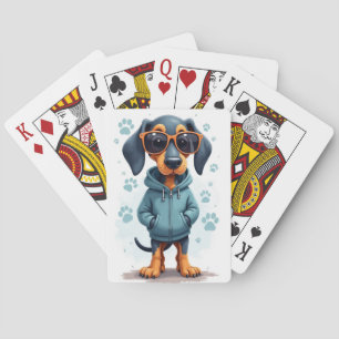 Funny Bluetick Coonhound Kawaii Dog Poker Cards