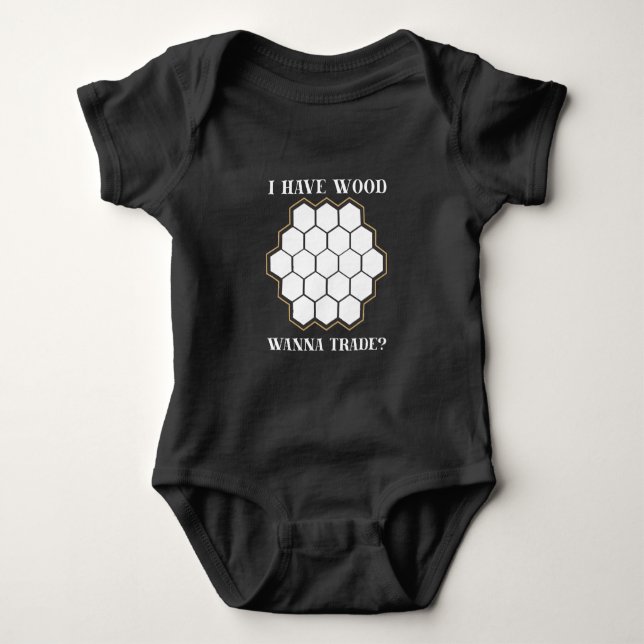 Funny Board Game Settlers Wood Trade Baby Bodysuit (Front)
