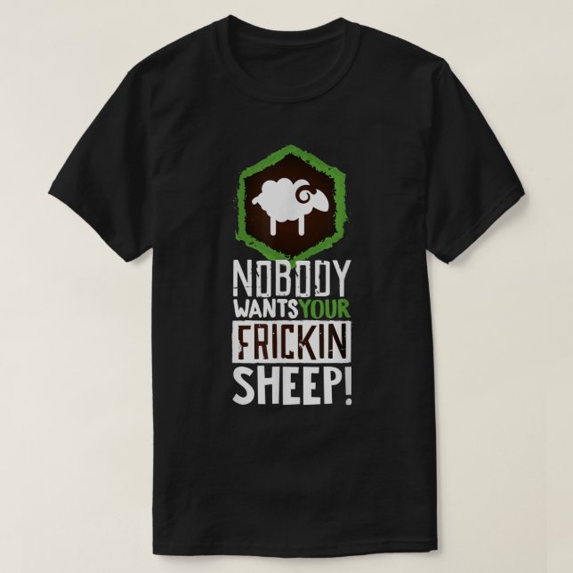 Funny Board Game Trading Sheep Design T-Shirt (Design Front)