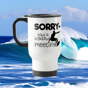 Funny Board meeting surfing word art Travel Mug