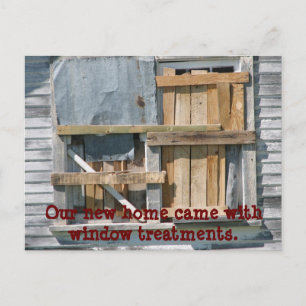 Funny Boarded Up Window We Moved New Address Cards