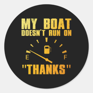 Funny Boat Art For Men Women Boating Watercraft Bo Classic Round Sticker