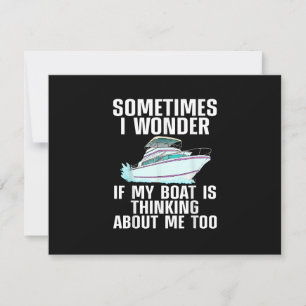 Funny Boat Art For Men Women Boating Watercraft Bo RSVP Card