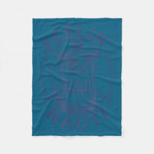 Funny Boat Captain Feelin' Nauti Sailing Graphic Fleece Blanket