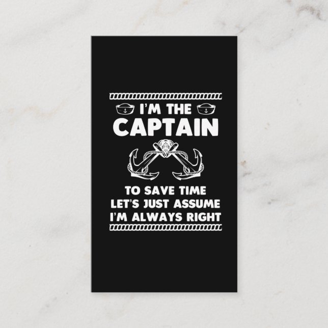 Funny Boat Captain Humor Boating Joke Sailor Business Card (Front)