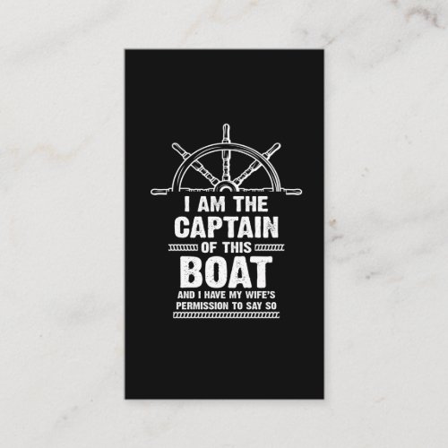 Funny Boat Captain Husband Wife Permission Humor Business Card
