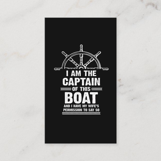 Funny Boat Captain Husband Wife Permission Humor Business Card (Front)