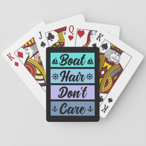 Funny Boat Hair Dont Care Cruise Ship Playing Cards