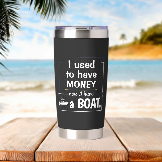 Funny Boat Owner Humor Minimalist Typography Insulated Tumbler