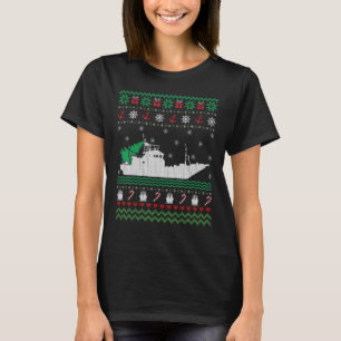 Funny Boat Ugly Christmas Sweater For Fisherman