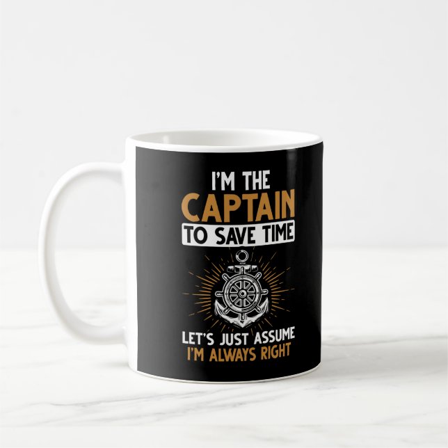Funny Boating Captain Funny Sailing Jokes Coffee Mug (Left)