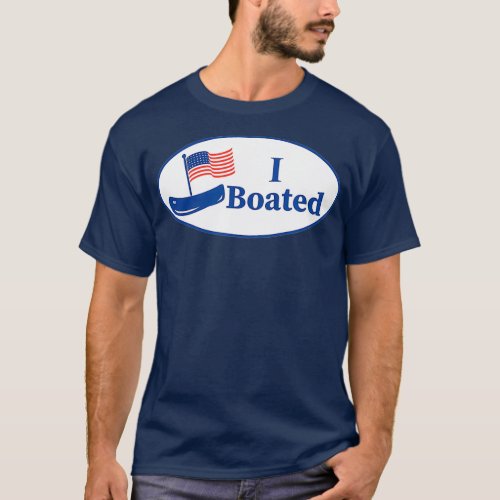 Funny Boating   I BOATED Voted Sticker Graphic T_Shirt