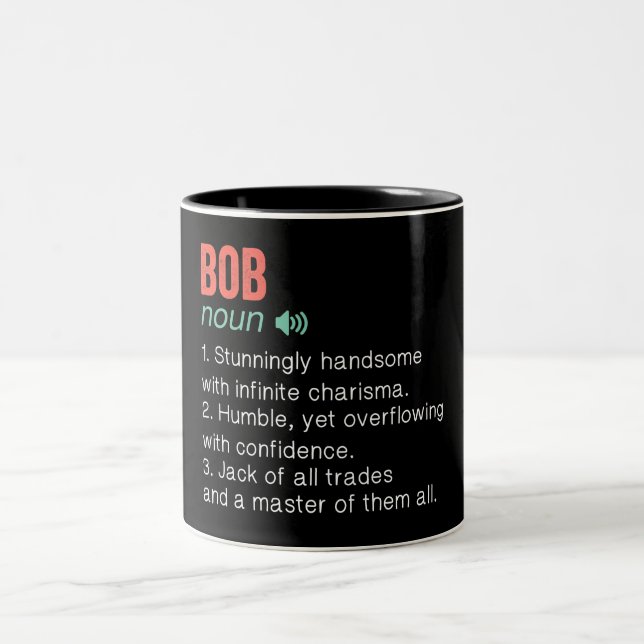 Funny Bob Definition Two-Tone Coffee Mug (Center)