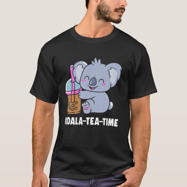 Funny Boba Bubble Tea Koala Tea T-Shirt (Front)